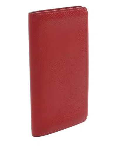 Pre-owned Hermes 2015 Bi-fold Smart Classic Wallet In Red