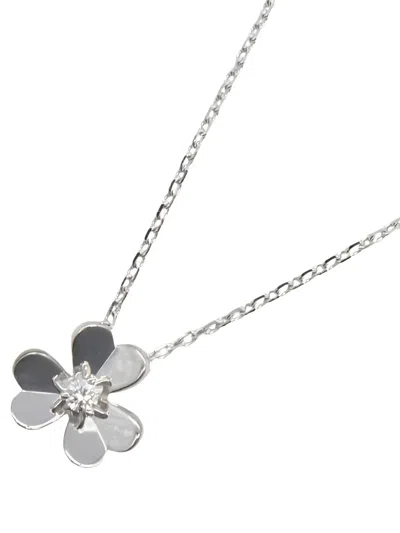 Pre-owned Van Cleef & Arpels 2010s 18k White Gold Frivole Diamond Necklace In Silver