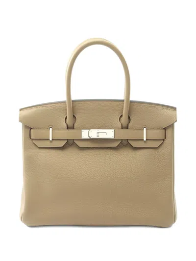Pre-owned Hermes 2023 Birkin 30 Leather Tote Bag In Neutral