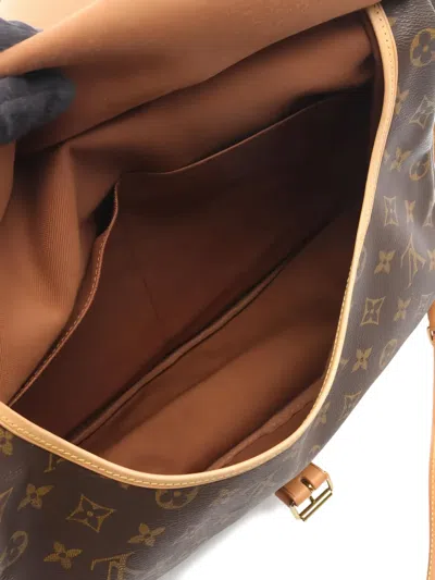 Pre-owned Louis Vuitton 1999 Saumur 35 Monogram Buckle Cross Body Bag In Brown