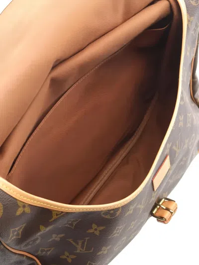 Pre-owned Louis Vuitton 1999 Saumur 35 Monogram Buckle Cross Body Bag In Brown