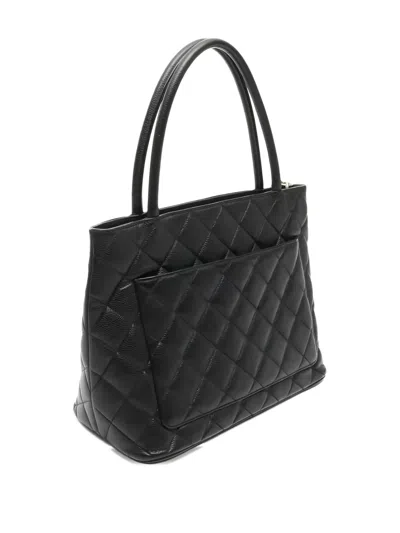 Pre-owned Chanel 2000-2002 Reissue Diamond-quilting Tote Bag In Black