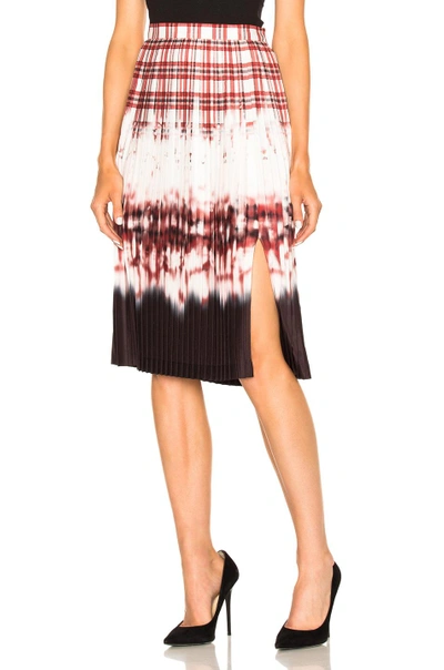 Shop Altuzarra Lucile Skirt In Red, Checkered & Plaid, Ombre & Tie Dye.  In Scarlet