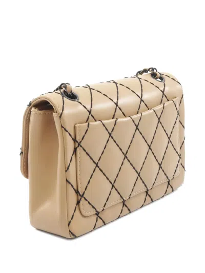 Pre-owned Chanel 2002 Wild Stitch Chain-strap Shoulder Bag In Neutral