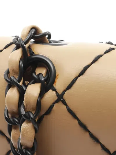 Pre-owned Chanel 2002 Wild Stitch Chain-strap Shoulder Bag In Neutral