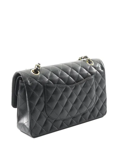 Pre-owned Chanel 2012-2013 Double Flap Chain-starp Shoulder Bag In Black