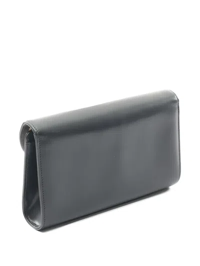 Pre-owned Cartier 2010 Sapphire Chain-strap Leather Cross Body Bag In Black