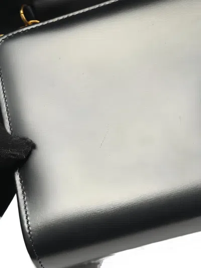 Pre-owned Cartier 2010 Sapphire Chain-strap Leather Cross Body Bag In Black