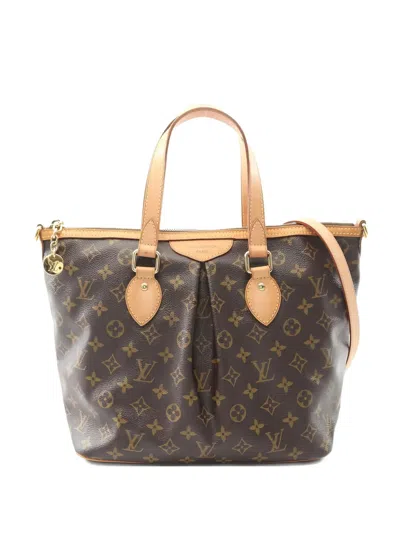 Pre-owned Louis Vuitton 2012 Palermo Pm Monogram Two-way Tote Bag In Brown