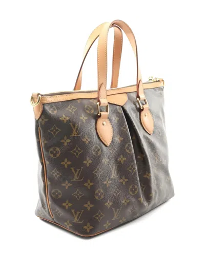 Pre-owned Louis Vuitton 2012 Palermo Pm Monogram Two-way Tote Bag In Brown