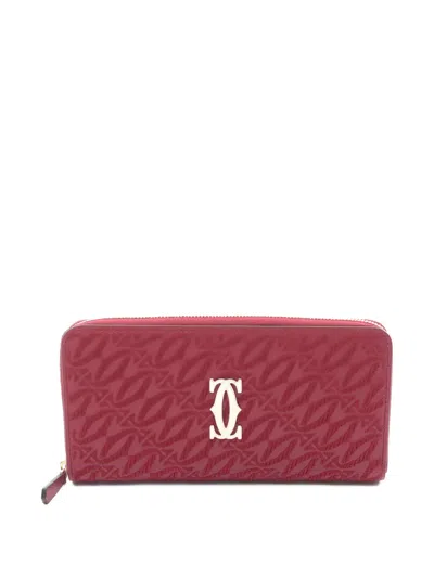 Pre-owned Cartier 2020s C De  Zip Wallet In Red