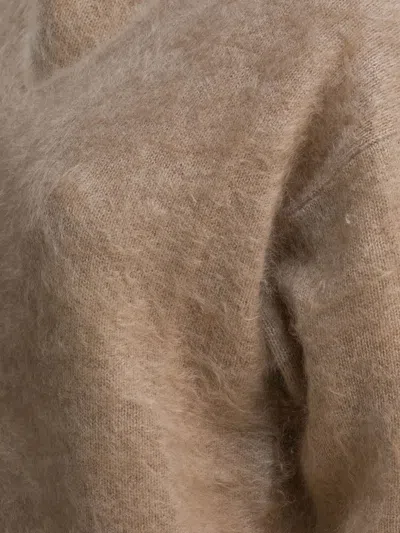 R2w V-neck Short-sleeve T-shirt In Brown