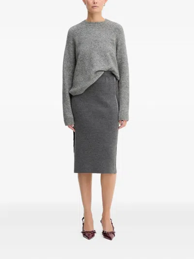 Simona Corsellini Embellished Midi Skirt In Gray