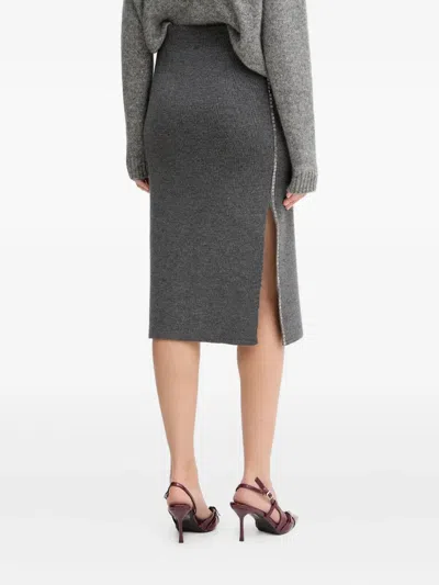 Simona Corsellini Embellished Midi Skirt In Gray