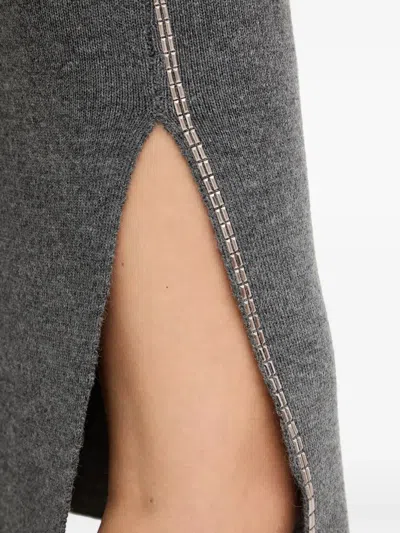 Simona Corsellini Embellished Midi Skirt In Gray