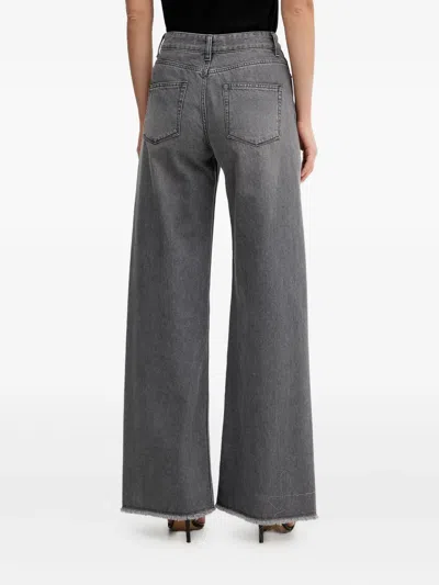 Simona Corsellini Frayed Split Jeans In Gray