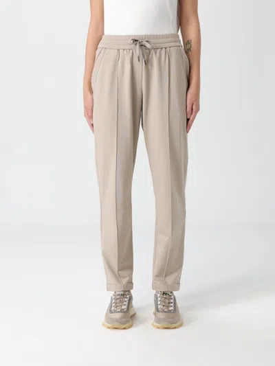 Brunello Cucinelli Pants  Woman Color Beige In Gray