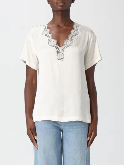 Ermanno Firenze T-shirt  Woman Color Beige In White