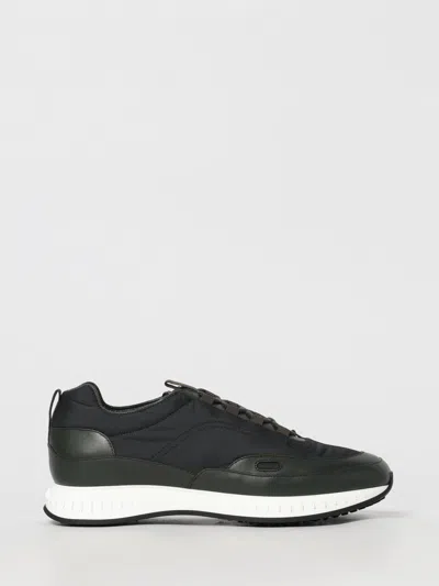 John Lobb Navy Blue Leather Sneakers In Black