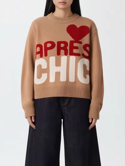 Mc2 Saint Barth Embroidery Crewneck Sweater In Gold