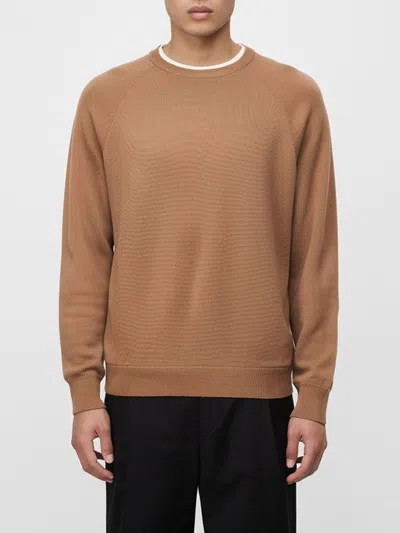 Eleventy Ribbed-hem Wool Sweater In Brown