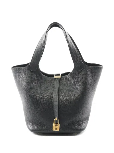 Pre-owned Hermes 2020 Picotin Lock Mm Tote Bag In Black