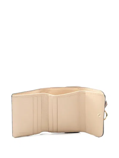 Pre-owned Chloé 2010s Alphabet Leather Trifold Wallet In Neutral