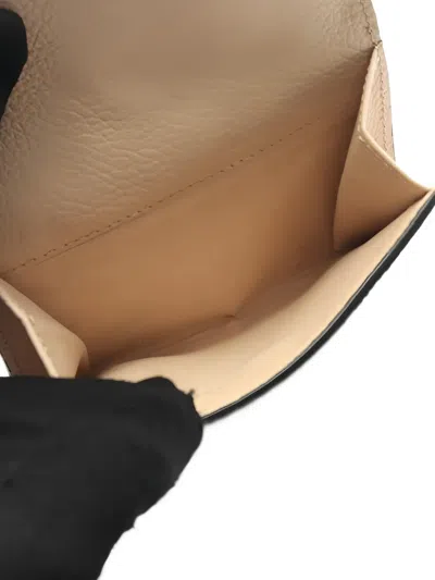 Pre-owned Chloé 2010s Alphabet Leather Trifold Wallet In Neutral