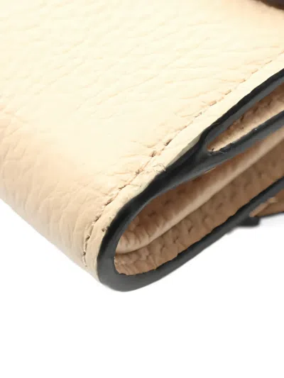 Pre-owned Chloé 2010s Alphabet Leather Trifold Wallet In Neutral