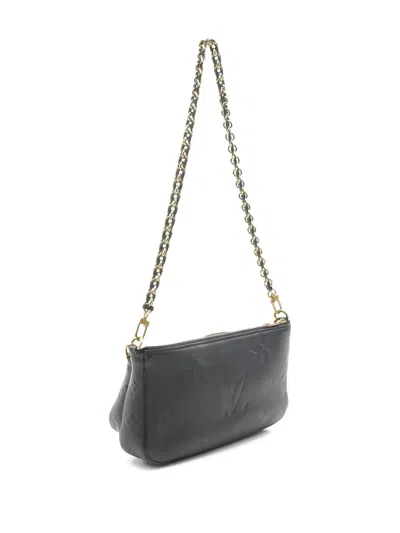 Pre-owned Louis Vuitton 2021 Monogram Empreinte Chain Shoulder Bag In Black