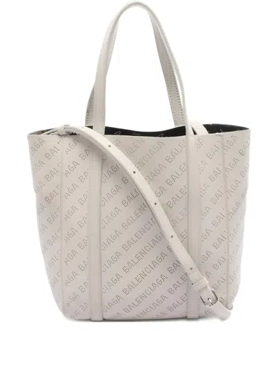 Pre-owned Balenciaga 2000 Pierced Leather Tote Bag In Neutral