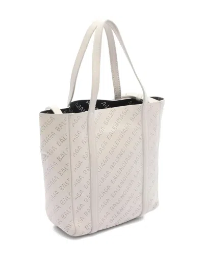 Pre-owned Balenciaga 2000 Pierced Leather Tote Bag In Neutral