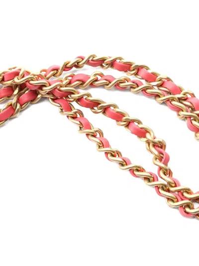 Pre-owned Chanel 2020-2021 Matelassé Chain Cross Body Bag In Pink