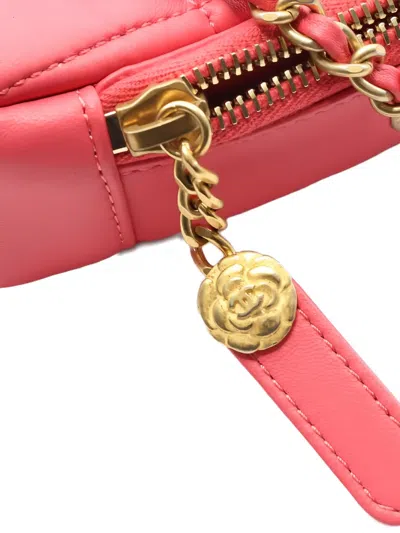 Pre-owned Chanel 2020-2021 Matelassé Chain Cross Body Bag In Pink