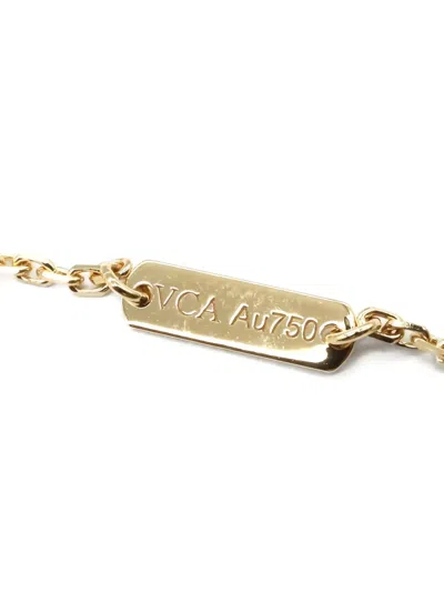 Pre-owned Van Cleef & Arpels 2010 Malachite Pendant Chain Necklace In Gold