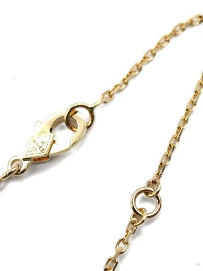 Pre-owned Van Cleef & Arpels 2010 Malachite Pendant Chain Necklace In Gold