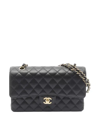 Pre-owned Chanel Quilted Chain Flap Shoulder Bag In Black