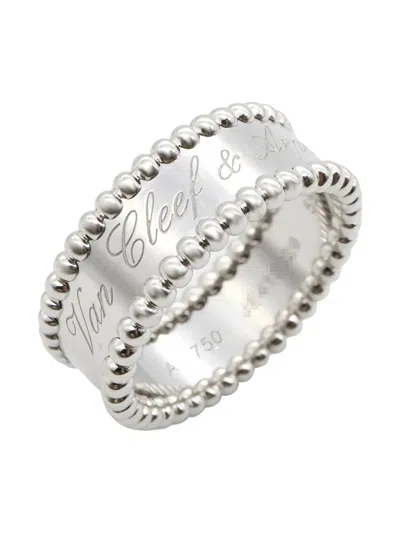 Pre-owned Van Cleef & Arpels 2010 Perlée Bead-embellished Ring In Silver