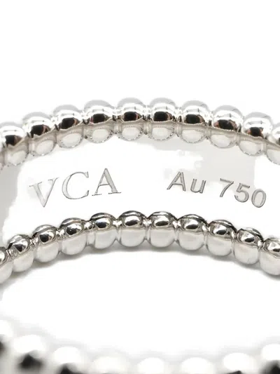 Pre-owned Van Cleef & Arpels 2010 Perlée Bead-embellished Ring In Silver