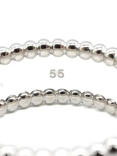 Pre-owned Van Cleef & Arpels 2010 Perlée Bead-embellished Ring In Silver