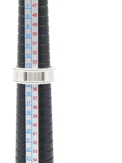 Pre-owned Van Cleef & Arpels 2010 Perlée Bead-embellished Ring In Silver