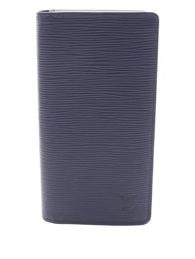 Pre-owned Louis Vuitton 2021 Brazza Bi-fold Wallet In Blue