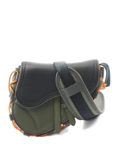 Pre-owned Dior X Sacai 2010s Saddle Messenger Bag In Green