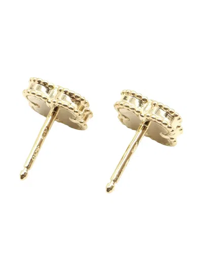 Pre-owned Van Cleef & Arpels 2010s 18k Yellow Gold Sweet Alhambra Onyx Earrings