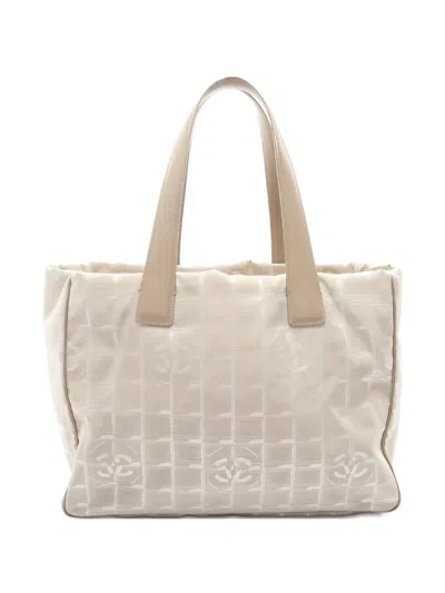 Pre-owned Chanel 2005-2006 New Travel Line Mm Tote Bag In Neutral