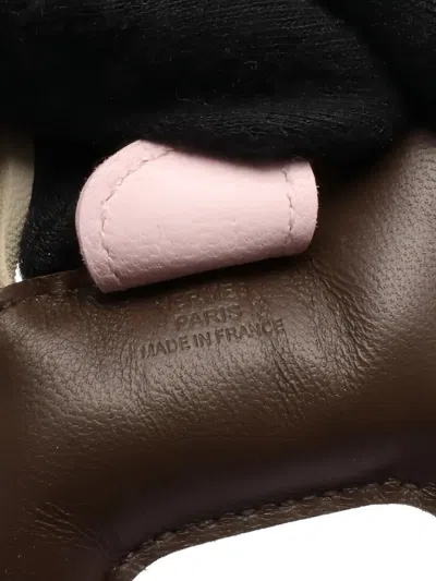 Pre-owned Hermes 2025 Rodeo Pm Agneau Bag Charm In Brown