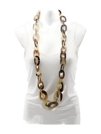 Pre-owned Hermes 2010s Karamba Necklace In Brown