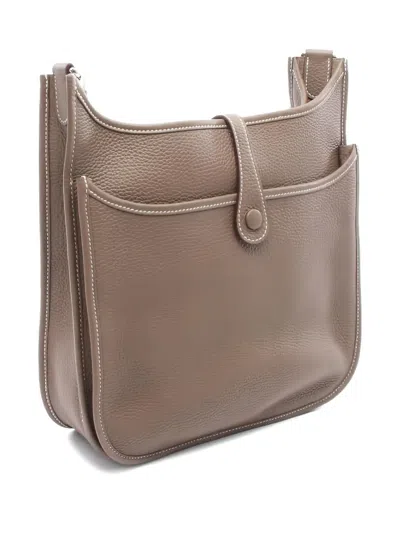 Pre-owned Hermes 2023 Evelyn 3 Troyes Pm Shoulder Bag In Brown