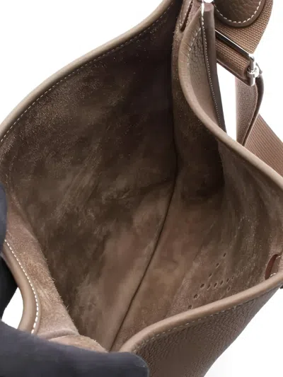 Pre-owned Hermes 2023 Evelyn 3 Troyes Pm Shoulder Bag In Brown