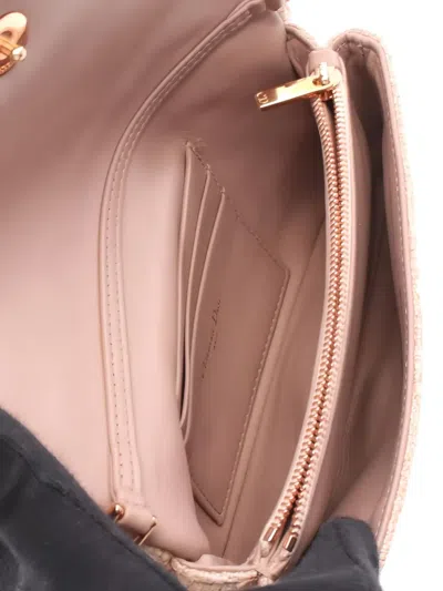 Pre-owned Dior 2010s Caro Chain Tweed Shoulder Bag In Neutral